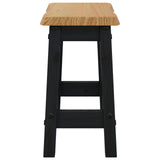 Bar Stool EKAI 2 pcs Black 40 x 29 x 45.5 cm Solid Pine Wood 42037011