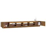 3 Piece TV Cabinet Set with LED Lights Smoked Oak Engineered Wood 3120176