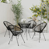 5 Piece Garden Dining Set Black 3085449