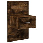 ZNTS Wall-mounted Bedside Cabinet with LED Lights Smoked Oak 848165