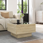 ZNTS Coffee Table with LED Sonoma Oak 50x50x30 cm Engineered Wood 847506