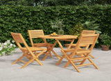 Garden Dining Set Natural Teak Solid Teak Wood 5 Piece Set 3155031