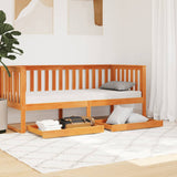 Day Bed Drawers 2 pcs Wax Brown Solid Wood Pine 844134