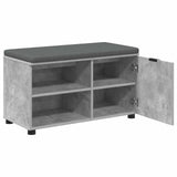 Hall Bench with Cushion with Door Concrete Grey 80 x 38 x 46 cm 891507