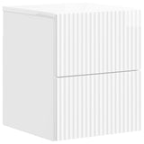 Wall-Mounted Bedside Cabinet with Drawer 2 pcs High Gloss White 898474