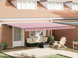 Retractable Awning Red and White 450 x 300 cm 3330917