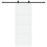 Sliding Door ORKDAL 83 x 211 cm Engineered Wood White and Black 3450097