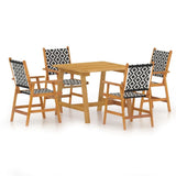 Garden Dining Set Acacia Brown Solid Acacia wood, Poly rattan 3087123