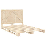 Bed Frame without Mattress with Headboard 160x200 cm Solid Wood 3281553