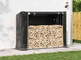 Firewood Rack with Rain Cover 200x60x200 cm Galvanised Steel 4104957