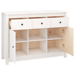 ZNTS Sideboard White 100x35x74,5 cm Solid Wood Pine 814550