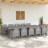 Garden Dining Set 11 pcs Light grey Poly rattan 3378768