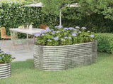 Garden Raised Bed Galvanised Steel 152x80x68 cm Silver 318952