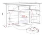 ZNTS Panama 3 Door 3 Drawer Sideboard 400-405-043