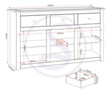 ZNTS Panama 3 Door 3 Drawer Sideboard 400-405-043