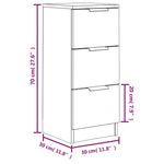 ZNTS Sideboards 2 pcs Smoked Oak 30x30x70 cm Engineered Wood 817013