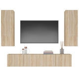 4 Piece TV Cabinet Set Sonoma Oak Engineered Wood 3114200