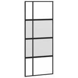 Sliding Door with Hardware Set 90x205 cm Tempered Glass and Aluminium 3333035