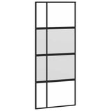 Sliding Door with Hardware Set 90x205 cm Tempered Glass and Aluminium 3333035