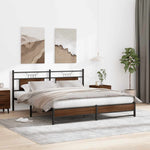 Bed Frame without Mattress Brown Oak 160x200 cm Engineered Wood 4107019