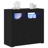 Sideboard Black Oak 80 x 35 x 75 cm Engineered Wood 862568