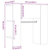 Hallway Cabinet Old Wood 97.5x37x99 cm Engineered Wood 857037