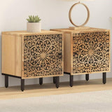 ZNTS Bedside Cabinets 2 pcs 40x33x46 cm Solid Wood Mango 358209