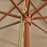 Garden Parasol with Wooden Pole Taupe 400x273 cm 363178