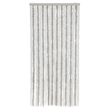 Fly Curtain Light Grey and White 90x200 cm Chenille 377313