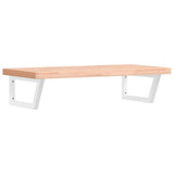Basin Shelf Wall Mounted Steel and Solid Wood Beech 3302438
