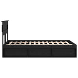 Bed Frame with Headboard Black 120 x 190 cm Solid Pine Wood 3409776