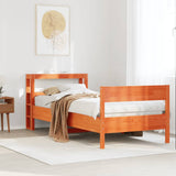 Bed Frame without Mattress Wax Brown 100x200 cm Solid Wood Pine 3306194