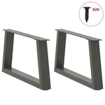 ZNTS Dining Table Legs V-Shape 2 pcs Anthracite 50x cm Steel 4012530