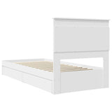 Storage Bed with Headboard White 75 x 190 cm Engineered Wood 3410279