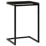 Side Table Black 40x40x60 cm Tempered Glass 322784