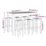 7 Piece Garden Bar Set Solid Wood Acacia 3116022
