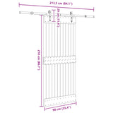 Sliding Door NARVIK Natural and Black 3445296