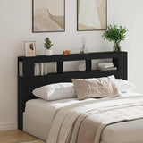 LED Headboard Black Oak 180 x 18.5 x 103.5 cm Engineered Wood 863115