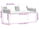 Outdoor Bench Grey and Navy Blue 117 x 54 x 74.5 cm Poly Rattan 42025241