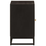 ZNTS Bedside Cabinet Black 40x30x50 cm Solid Wood Mango and Iron 371999