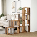 Room Divider Bookcase 4-Tier Old Wood 131.5x29x131.5 cm Engineered Wood 857974