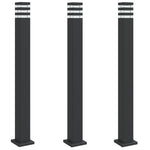 ZNTS Outdoor Floor Lamps 3pcs Black 110 cm Aluminium 4006398