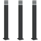 ZNTS Outdoor Floor Lamps 3pcs Black 110 cm Aluminium 4006398