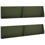 Retaining Wall 4 pcs 100 x 12 x 40 cm Steel Olive Green 3449040