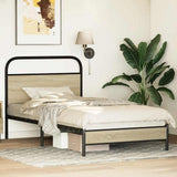 Bed Frame without Mattress 107x203 cm Sonoma Oak Engineered Wood 4100406