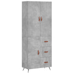 Highboard Concrete Grey 69.5x34x180 cm Engineered Wood 3195879
