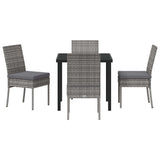 Garden Dining Set 5 pcs Grey Powder-Coated Steel 3379227