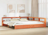 Bookcase Bed 2 pcs Wax Brown 200 x 200 cm Solid Pine Wood 3422738