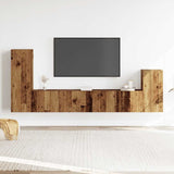 4 Piece TV Cabinet Set Wall-mounted Old Wood Engineered Wood 3329215