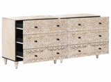 Sideboard 2 pcs White 60 x 33.5 x 75 cm Solid Mango Wood 3310112